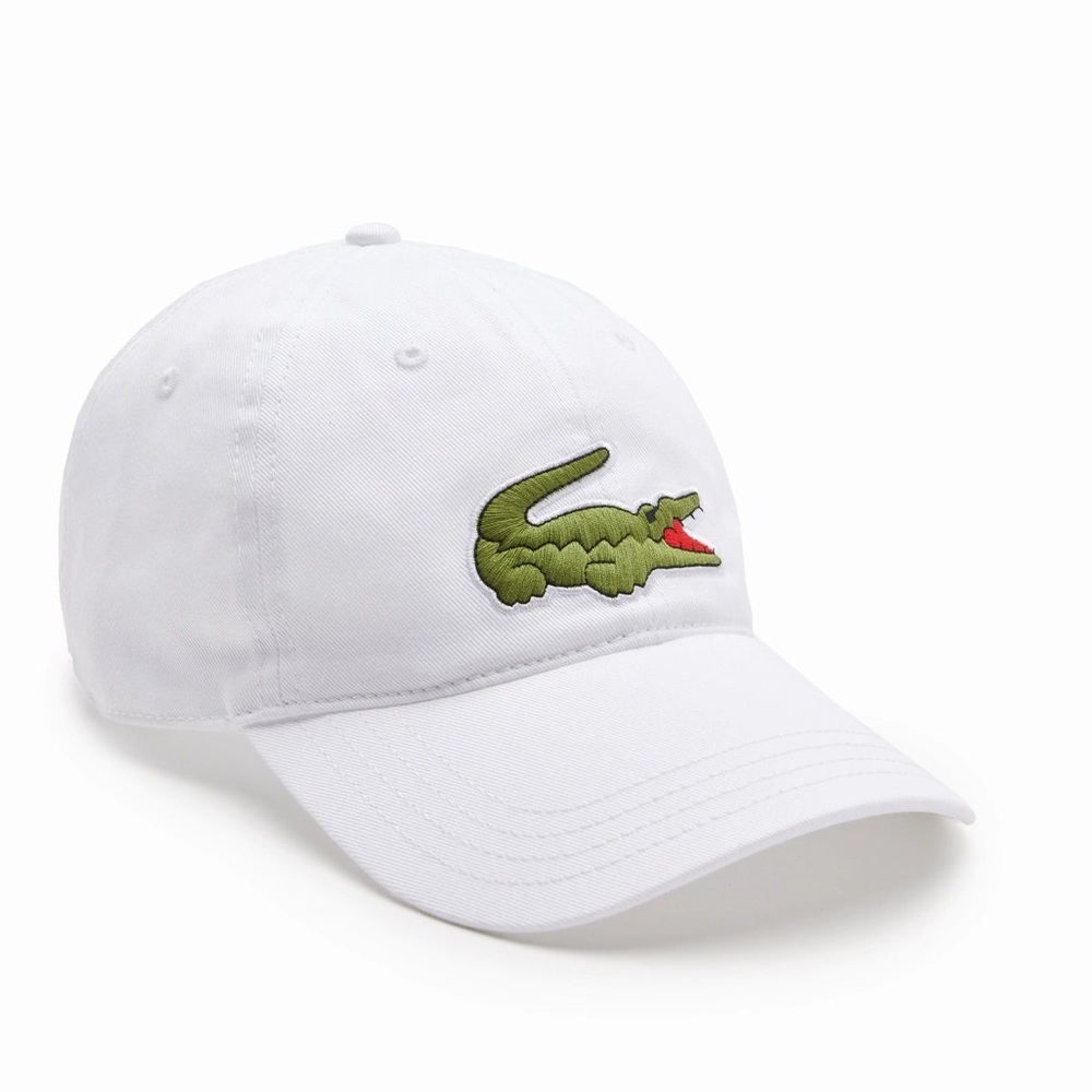 Lacoste Adjustable Cotton Twill Cap White - Picture 1 of 7